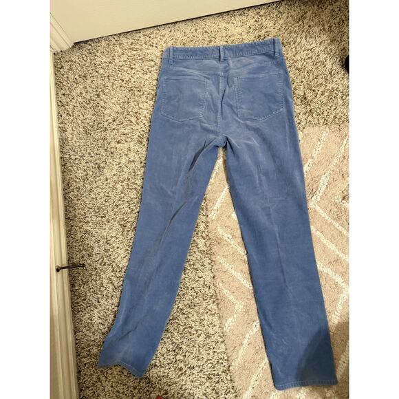 Talbots Women’s Size 8 High Waist‎ Corduroy Pants Blue Straight Leg Fall - Picture 2 of 3